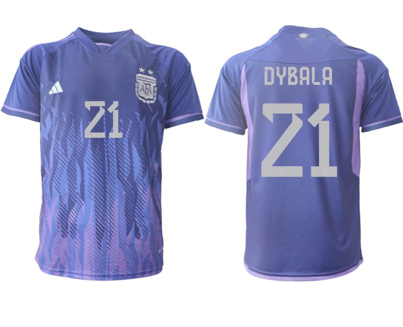 Men 2022 World Cup National Team Argentina away aaa version purple #21 Soccer Jersey->mexico jersey->Soccer Country Jersey